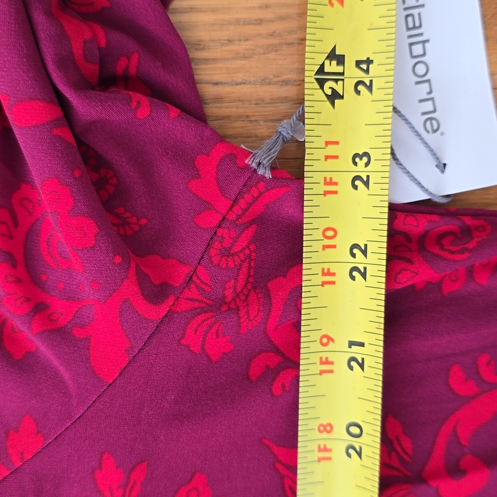 LIZ CLAIBORNE WOMEN'S PETITE LONG SLEEVES MAGENTA FANCY EMBELLISHED BLOUSE PXL - Picture 11 of 16